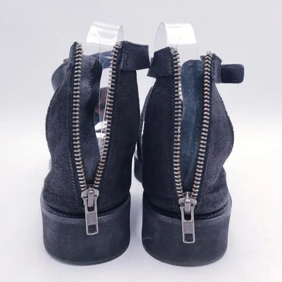 Helmut Lang 3 Strap Leather Platform Sandal Black Women's Size EU 38 US 8