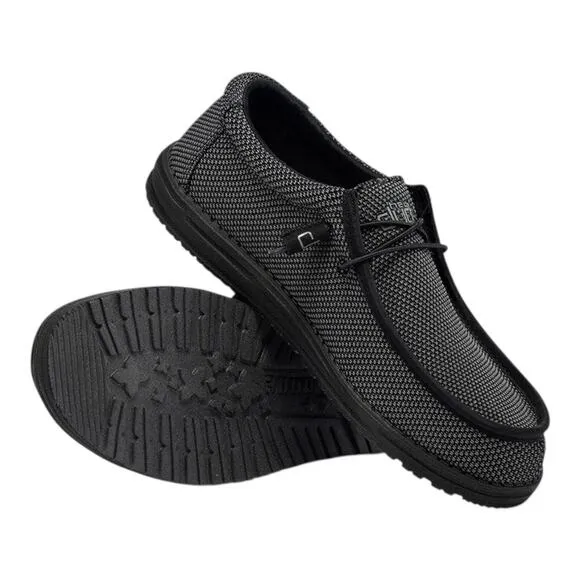 Hey Dude Men's Black Wally Sox Casual Slip On Casual Shoes | NEW/NIB!!