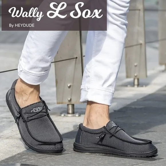 Hey Dude Men's Black Wally Sox Casual Slip On Casual Shoes | NEW/NIB!!