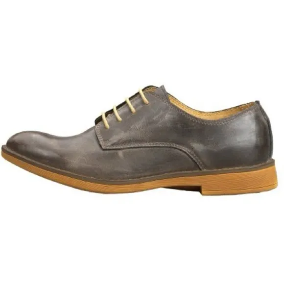HEY DUDE Mens Size 12 Loafers Brown Leather  Volterra Derby Dress Shoes Oxfords