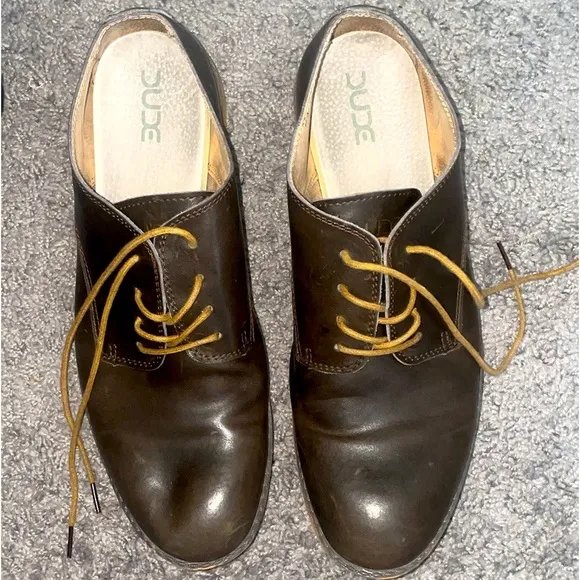 HEY DUDE Mens Size 12 Loafers Brown Leather  Volterra Derby Dress Shoes Oxfords