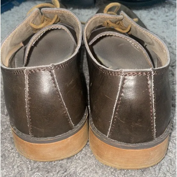 HEY DUDE Mens Size 12 Loafers Brown Leather  Volterra Derby Dress Shoes Oxfords