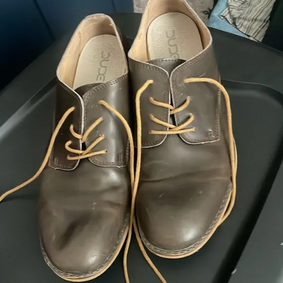 HEY DUDE Mens Size 12 Loafers Brown Leather  Volterra Derby Dress Shoes Oxfords