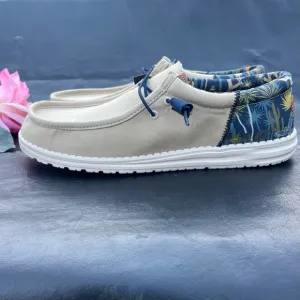 Hey Dude Men's Wally Funk Oasis size 13  color beige and blue  new