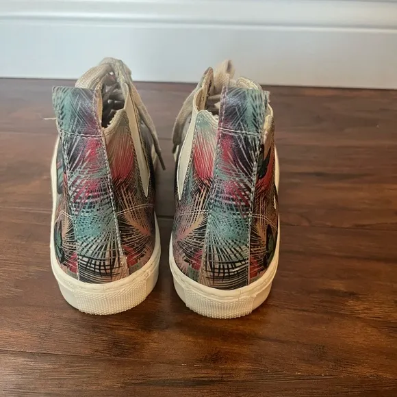 High-Top Sneakers with Colorful butterfly Pattern by Goby- Size 5