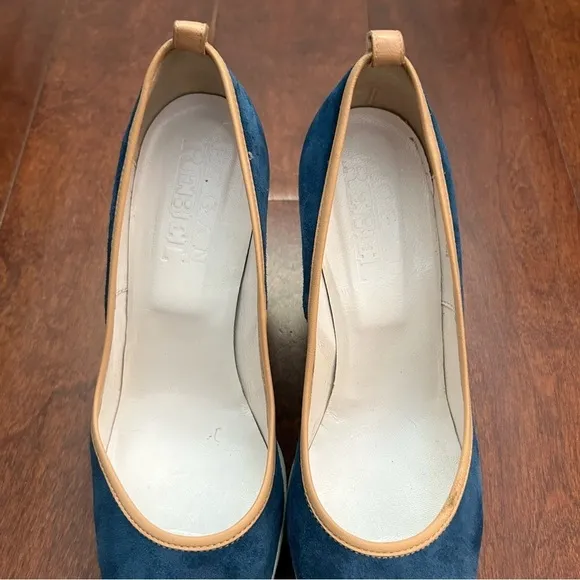 Hogan Women’s Cerulean Blue Suede Wedge Platform Shoes, Size 8