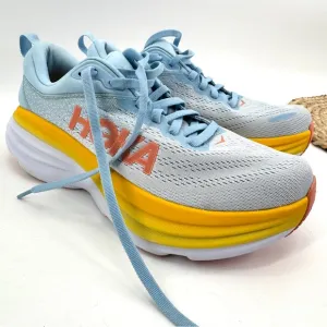 HOKA Bondi 8 Size 7.5 Summer Song Running Shoes Blue Yellow Orange