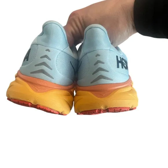 HOKA Light Blue and Orange Running Shoes- Womens 7.5