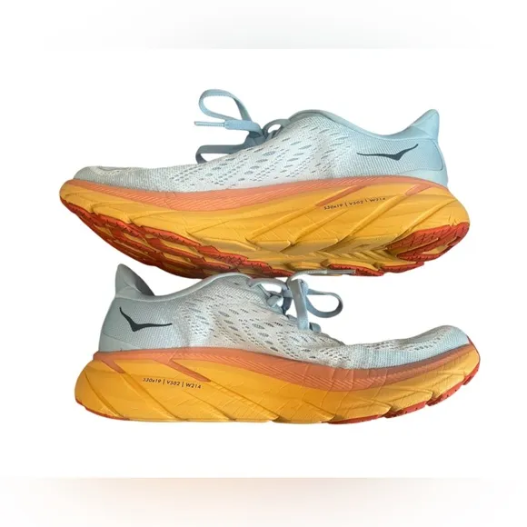 HOKA Light Blue and Orange Running Shoes- Womens 7.5