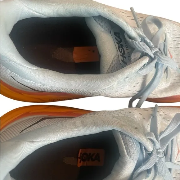 HOKA Light Blue and Orange Running Shoes- Womens 7.5