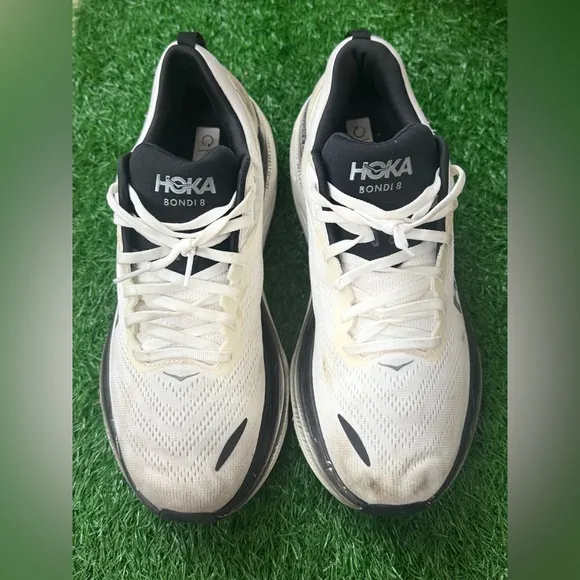 HOKA Men’s Bondi 8 White Running Shoes Size 11.5 D