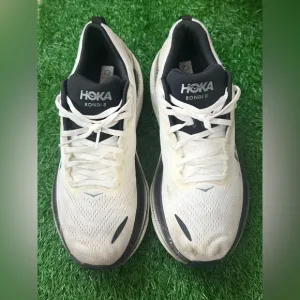 HOKA Men’s Bondi 8 White Running Shoes Size 11.5 D