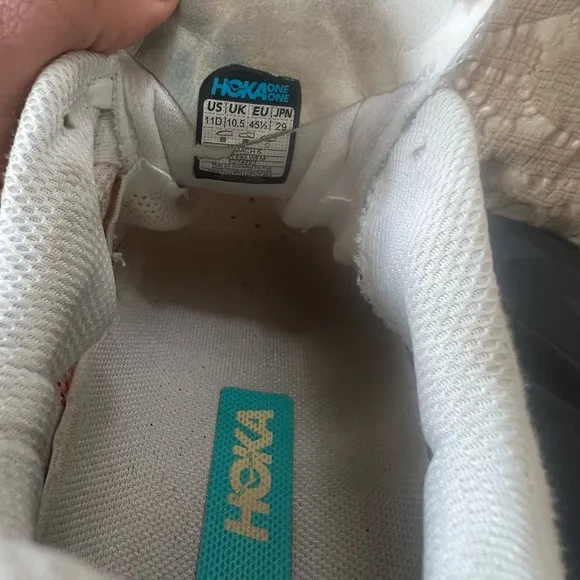 HOKA One One Mach 5 White and Blue Running Shoes