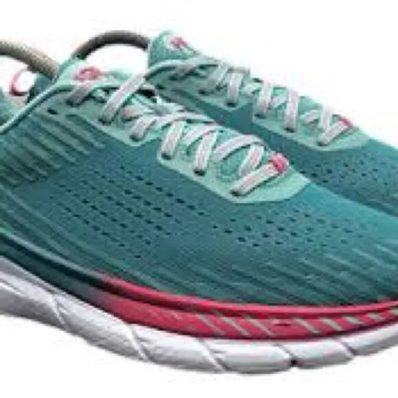 Hoka Women's Teal and Pink Running Shoes