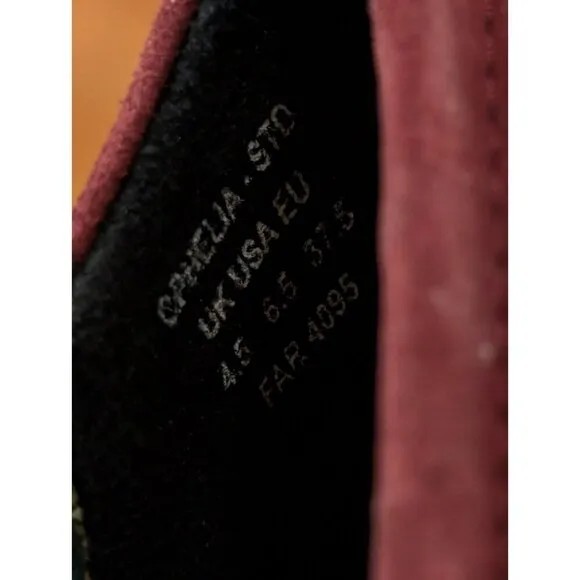 Hotter Wedge Shoes Suede Heels Women's Slip On Maroon Sz 6.5