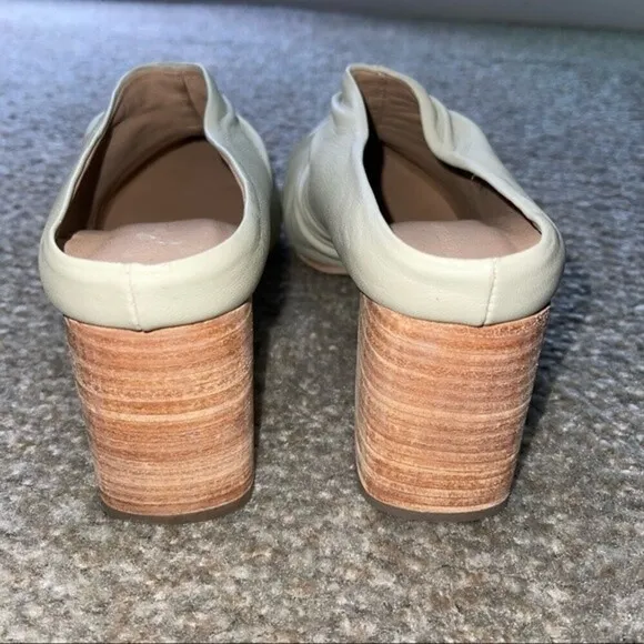 huma blanco laureana leather ruched heeled mules