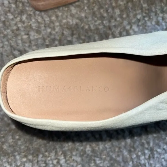 huma blanco laureana leather ruched heeled mules