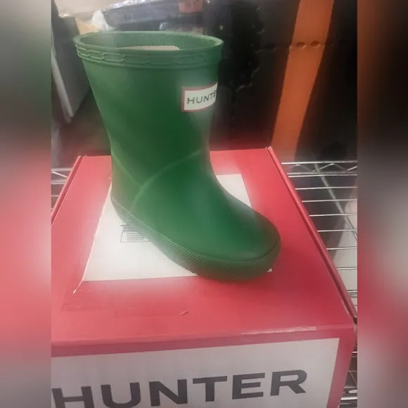 Hunter Kids Green Rain Boots