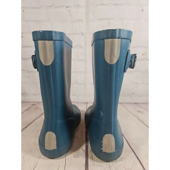 Hunter Little Kid's First Classic Teal Slip-On Rain Boots US Toddler Size 9B