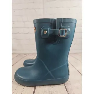 Hunter Little Kid's First Classic Teal Slip-On Rain Boots US Toddler Size 9B