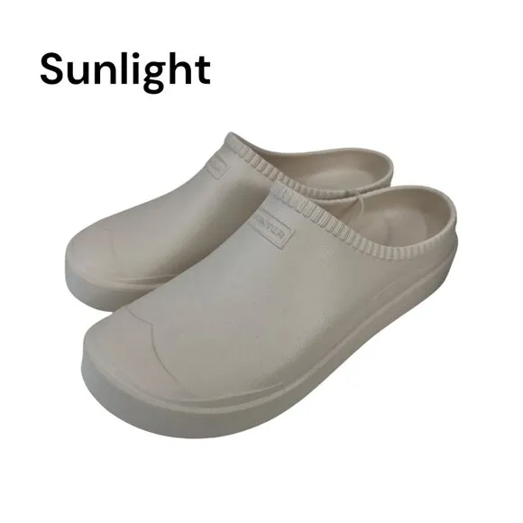 HUNTER Women Ivory Lightweight Slip-On Clogs UK 6A US 8 Casual Comfortable Shoes