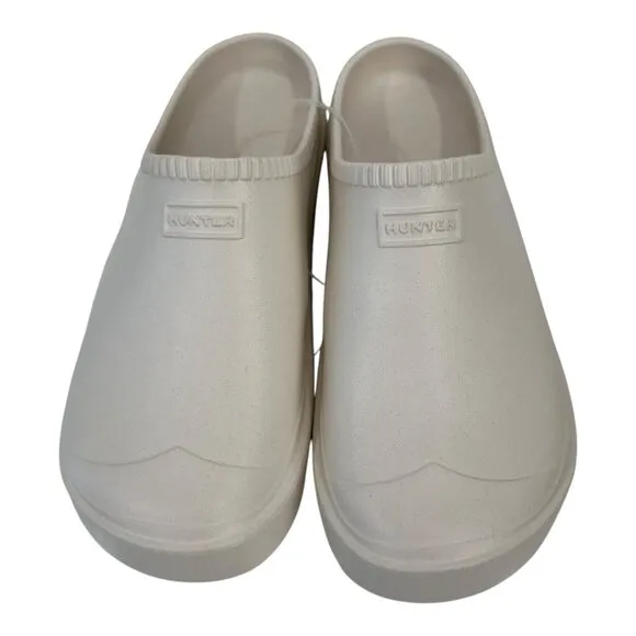 HUNTER Women Ivory Lightweight Slip-On Clogs UK 6A US 8 Casual Comfortable Shoes