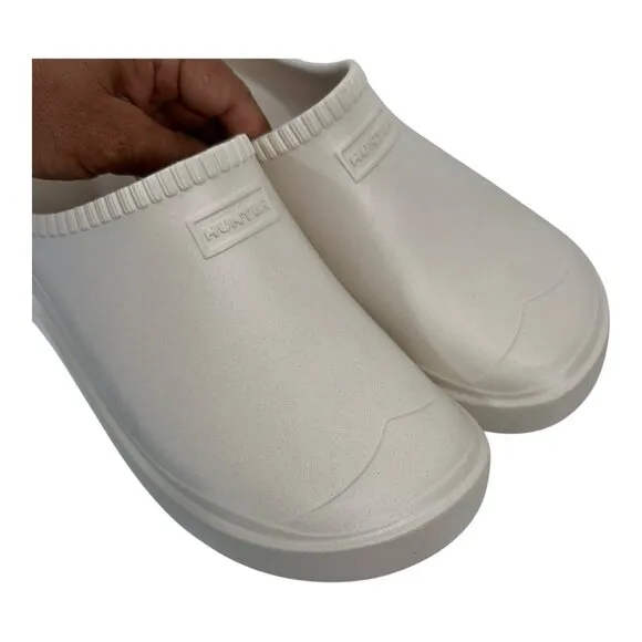 HUNTER Women Ivory Lightweight Slip-On Clogs UK 6A US 8 Casual Comfortable Shoes
