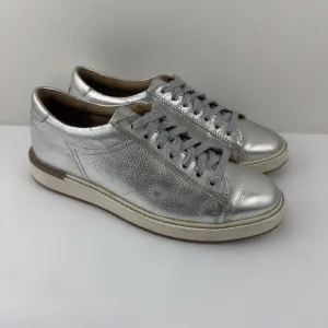Hush Puppies Sabine Sneakers Women's Size 9 Silver Metallic Leather