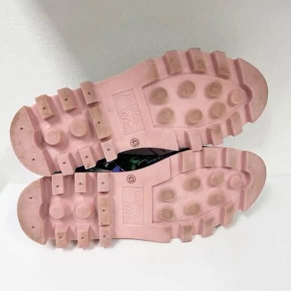 Irregular Choice Plaid Iridescent Shoes 43 12 Pink Purple Chunky Chips