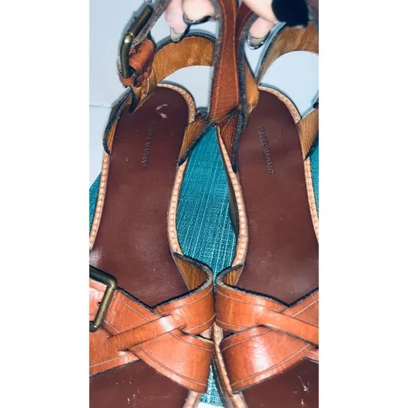 Isabel Marant 7 Hardy Brown Leather Wedge Heel Ankle Strap Buckle $695