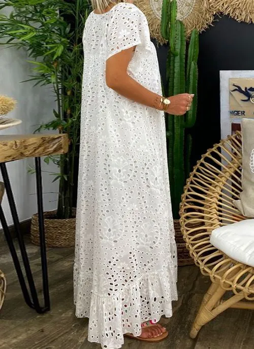 Isabella | Maxikleid mit Luftiger Lochspitze und Verspieltem Design für Damen