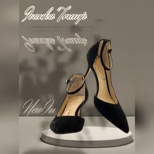 Ivanka Trump Britta D'Orsay Leather Black Women's Suede 3&quot; Heel Size 8.5M /1W-9A