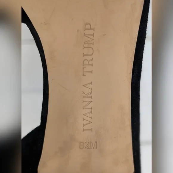 Ivanka Trump Britta D'Orsay Leather Black Women's Suede 3&quot; Heel Size 8.5M /1W-9A