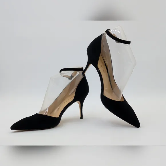 Ivanka Trump Britta D'Orsay Leather Black Women's Suede 3&quot; Heel Size 8.5M /1W-9A
