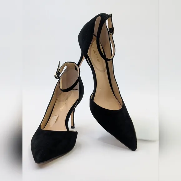 Ivanka Trump Britta D'Orsay Leather Black Women's Suede 3&quot; Heel Size 8.5M /1W-9A