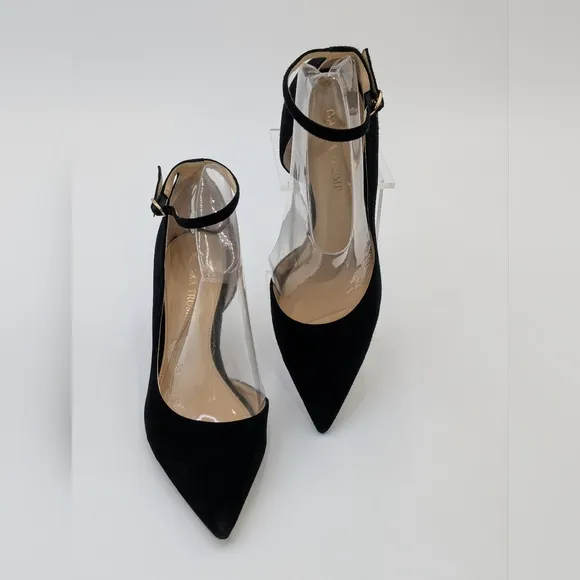 Ivanka Trump Britta D'Orsay Leather Black Women's Suede 3&quot; Heel Size 8.5M /1W-9A