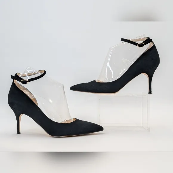 Ivanka Trump Britta D'Orsay Leather Black Women's Suede 3&quot; Heel Size 8.5M /1W-9A