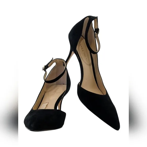 Ivanka Trump Britta D'Orsay Leather Black Women's Suede 3&quot; Heel Size 8.5M /1W-9A