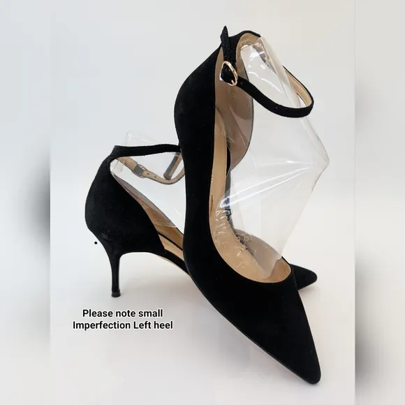 Ivanka Trump Britta D'Orsay Leather Black Women's Suede 3&quot; Heel Size 8.5M /1W-9A