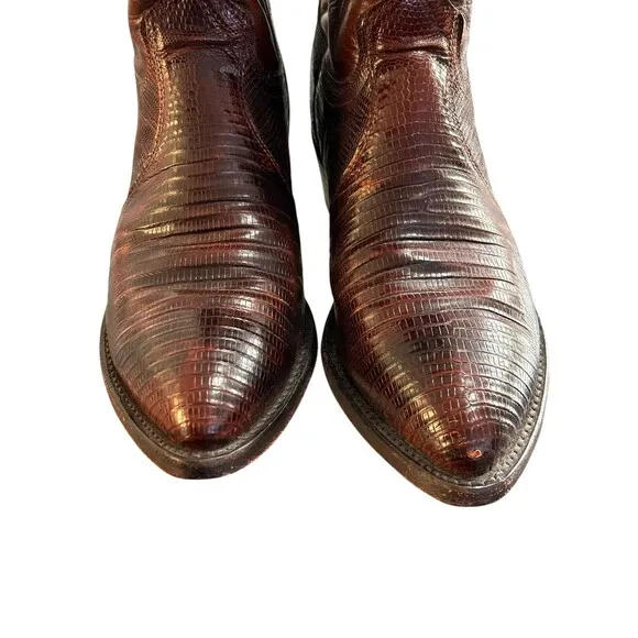 J Chrisholm 8974 Genuine Teju Lizard Men's Boots Sz 8
