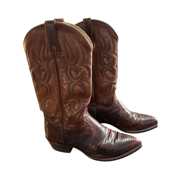 J Chrisholm 8974 Genuine Teju Lizard Men's Boots Sz 8