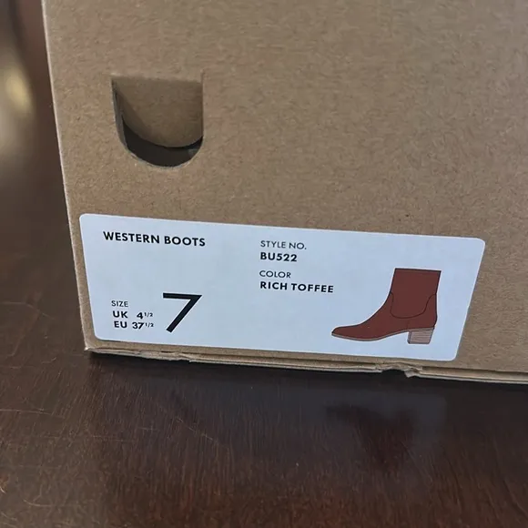 J. Crew Factory Western Boots Rich Toffee Sz 7 NWT Western Cowgirl Preppy Rodeo
