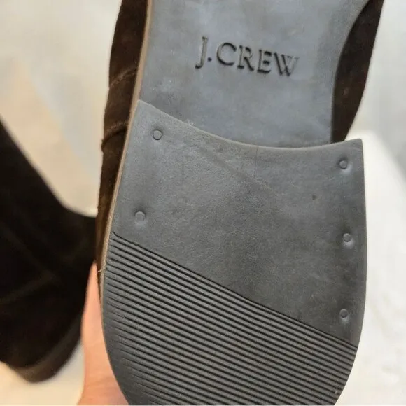 J. Crew Leather Suede Women's Chocolate Brown Boots Mid Calf Length Size 11