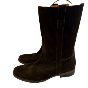 J. Crew Leather Suede Women's Chocolate Brown Boots Mid Calf Length Size 11