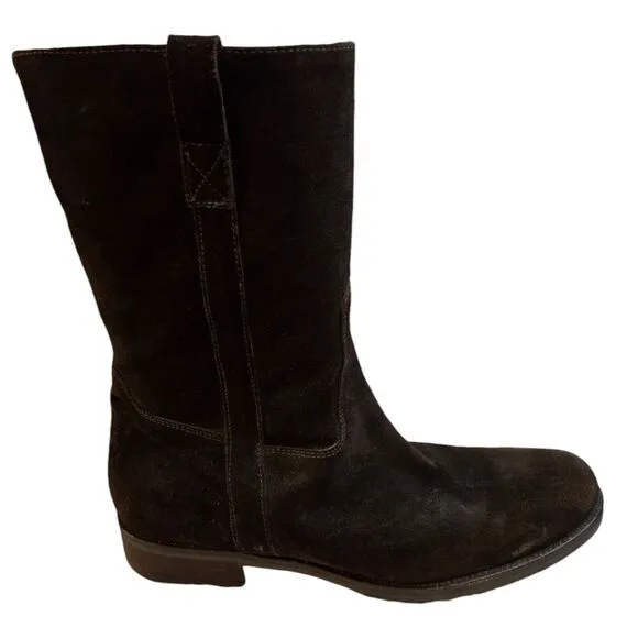 J. Crew Leather Suede Women's Chocolate Brown Boots Mid Calf Length Size 11