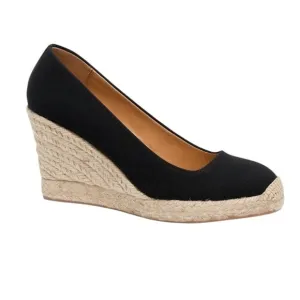 J. Crew Preppy Black Wedge Espadrille Shoes