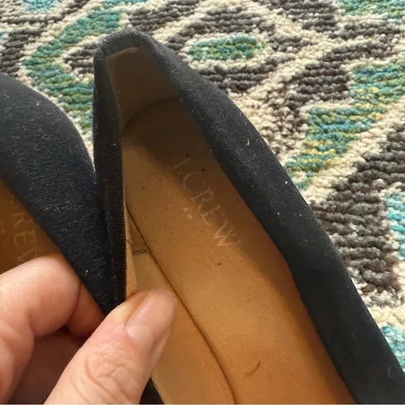 J. Crew Preppy Black Wedge Espadrille Shoes