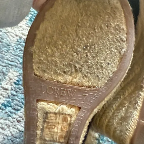 J. Crew Preppy Black Wedge Espadrille Shoes