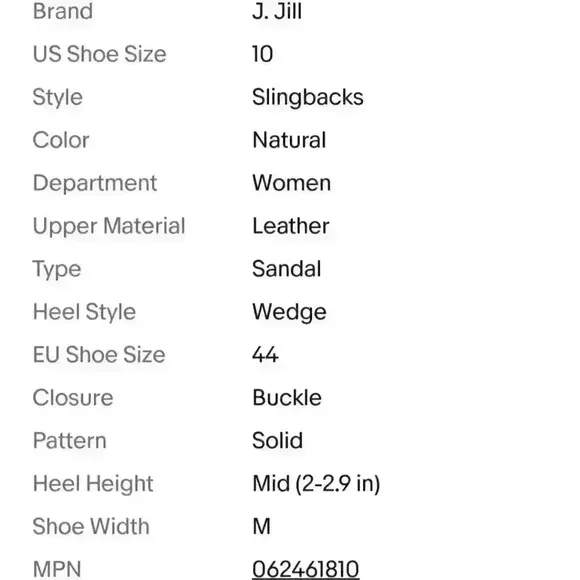 J. Jill Women's Smooth Natural Leather Slingback Wedge Sandals  $119