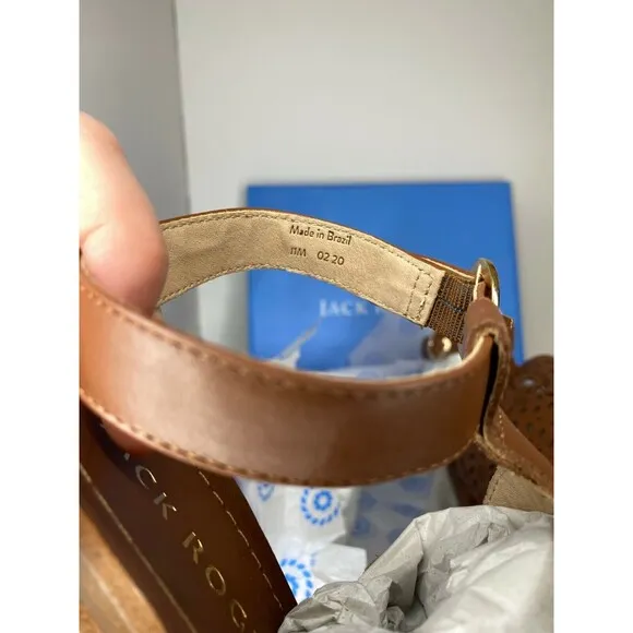 Jack Rogers Shoes Womens 11 Mocha Ronnie Brown Heel Sandals M21 111201H NEW